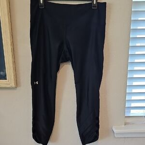 Black Cropped Running Leggings Under Armour Womens Size Large